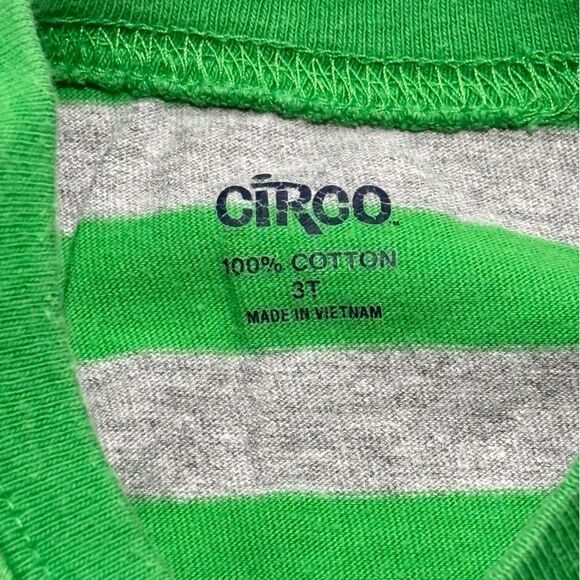 CIRCO | Boys Striped Long-Sleeve Green Grey Space T SHIRT Toddler 3T - Picture 5 of 11